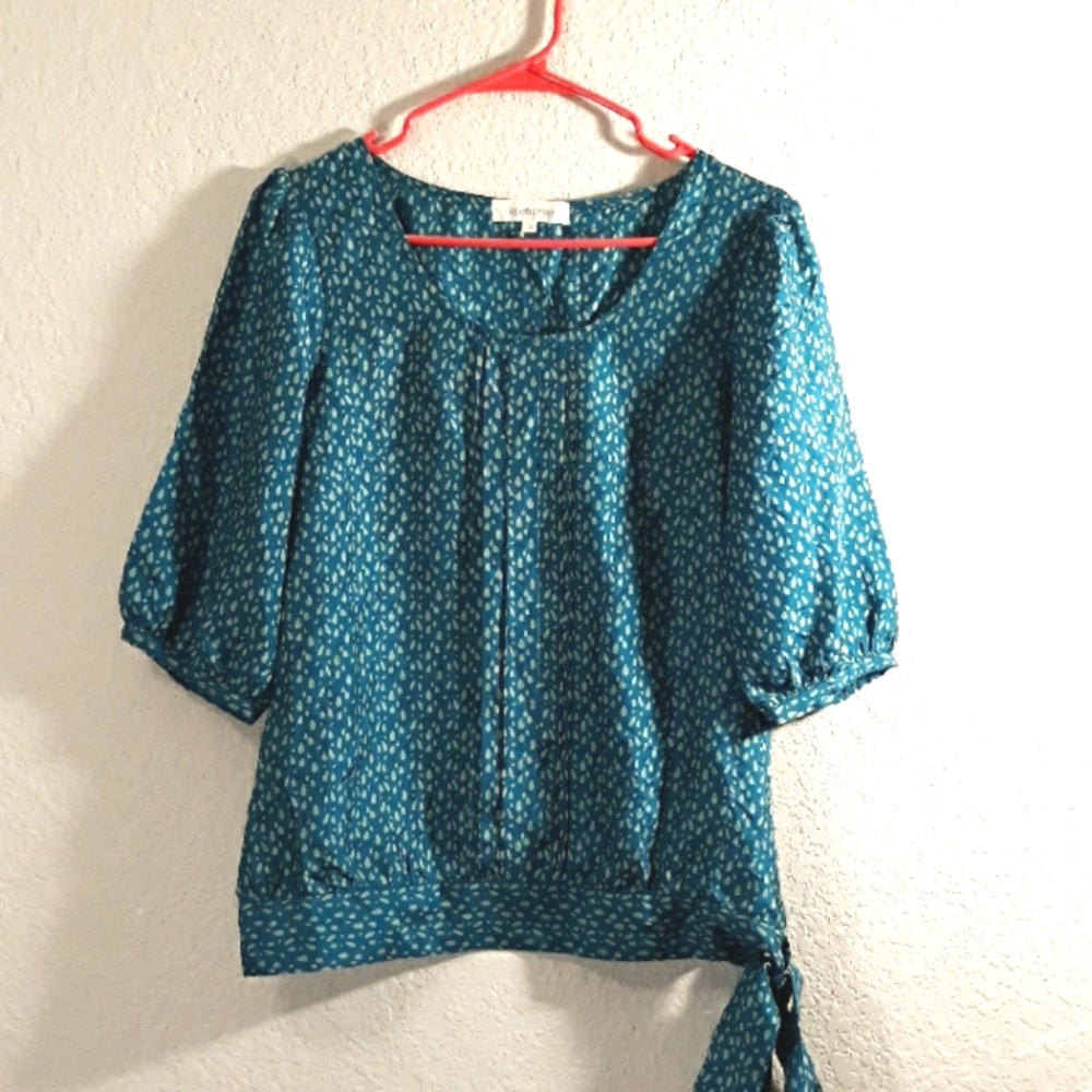 Metiseko Silk Blouse Elbow Length Sleeves S